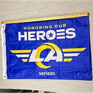 Verizon Los Angeles Rams NFL Honoring Our Heroes Flag Banner Blue